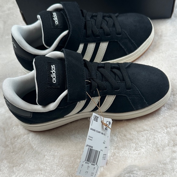 adidas Other - Adidas Kids Sz 3 Black and White Sneakers Grand Court 00s EL